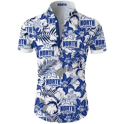 AFL North Melbourne Kangaroos Floral Hawaiian Shirt V1