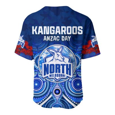 AFL North Melbourne Kangaroos Indigenous Blue Baseball Jersey V2