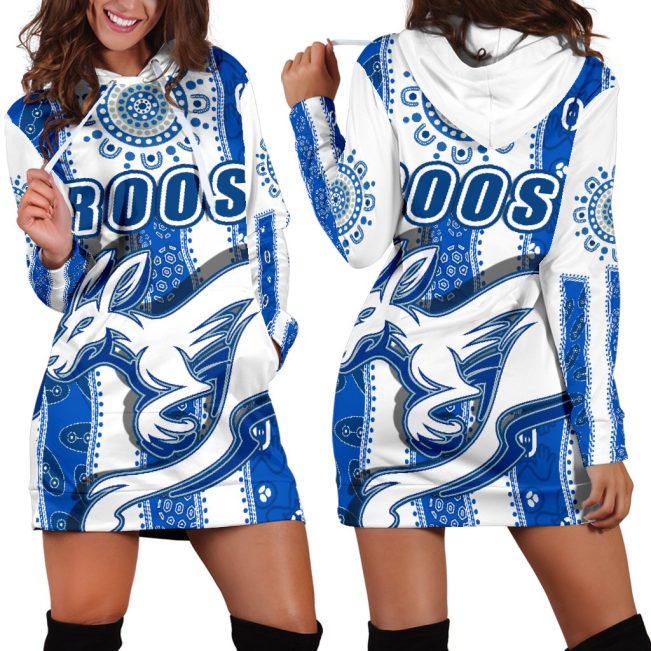 AFL North Melbourne Kangaroos Indigenous Women Hoodie Dress V3