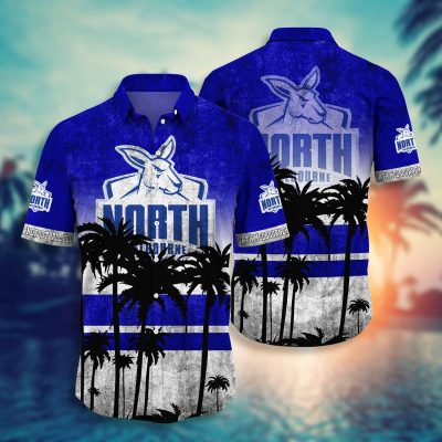 AFL North Melbourne Kangaroos Palm Trees Beach Hawaiian Shirt