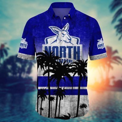 AFL North Melbourne Kangaroos Palm Trees Beach Hawaiian Shirt