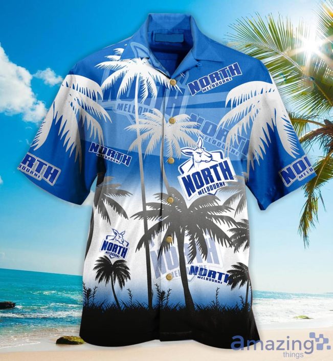 AFL North Melbourne Kangaroos Palm Trees Beach Hawaiian Shirt V2