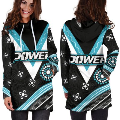 AFL Port Adelaide Aboriginal Black Teal Women Hoodie Dress