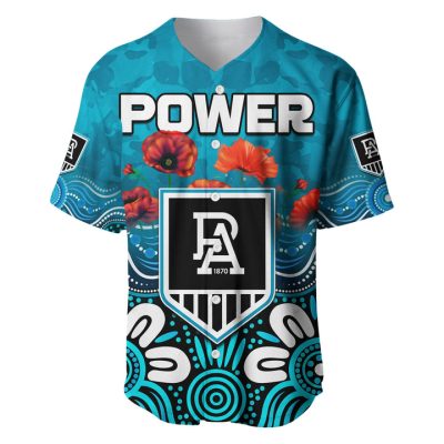 AFL Port Adelaide Aboriginal Teal Baseball Jersey