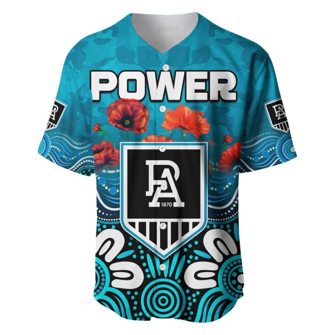 AFL Port Adelaide Aboriginal Teal Baseball Jersey