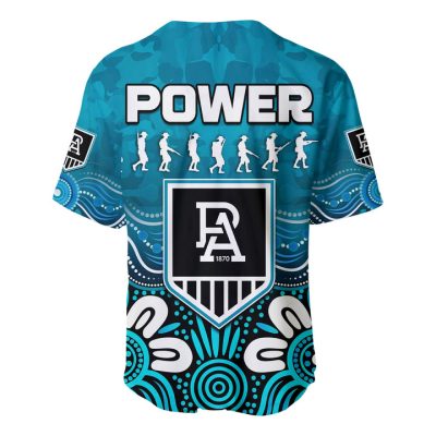 AFL Port Adelaide Aboriginal Teal Baseball Jersey