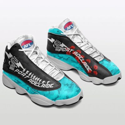 AFL Port Adelaide ANZAC Day Teal Black Air Jordan 13 Shoes
