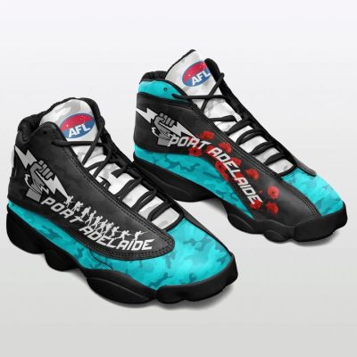 AFL Port Adelaide ANZAC Day Teal Black Air Jordan 13 Shoes