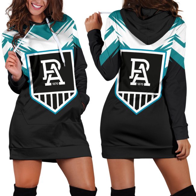 AFL Port Adelaide Black Teal Women Hoodie Dress