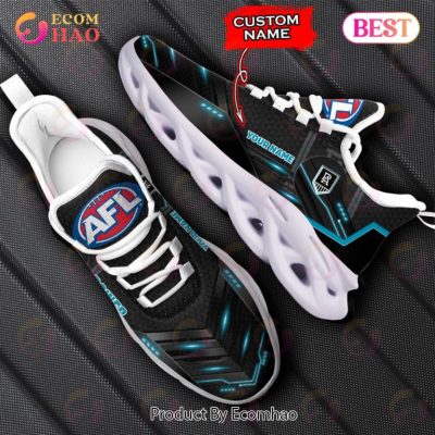AFL Port Adelaide Custom Name Black Blue Power Max Soul Shoes
