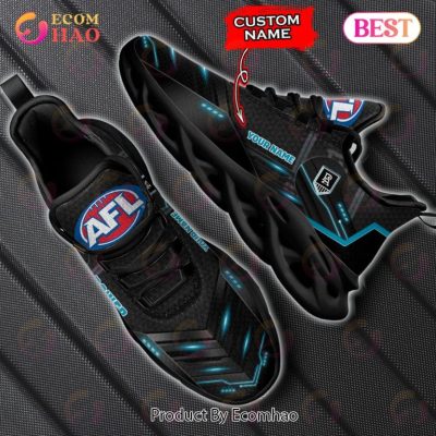 AFL Port Adelaide Custom Name Black Blue Power Max Soul Shoes
