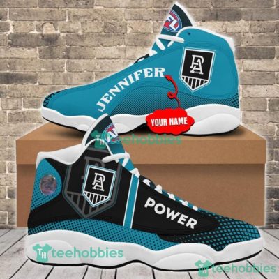 AFL Port Adelaide Custom Name Blue Air Jordan 13 Shoes V2