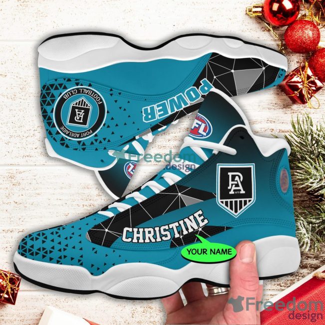 AFL Port Adelaide Custom Name Blue Air Jordan 13 Shoes V3
