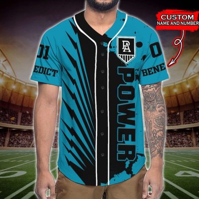 AFL Port Adelaide Custom Name Number Mascot Baseball Jersey