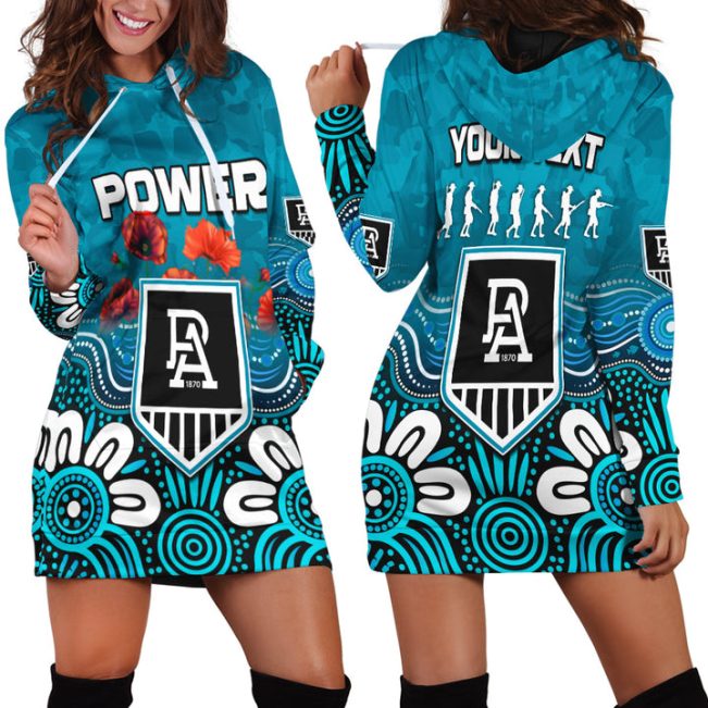 AFL Port Adelaide Custom Text Aboriginal Women Hoodie Dress