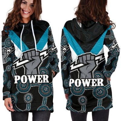 AFL Port Adelaide Indigenous Black Teal Women Hoodie Dress