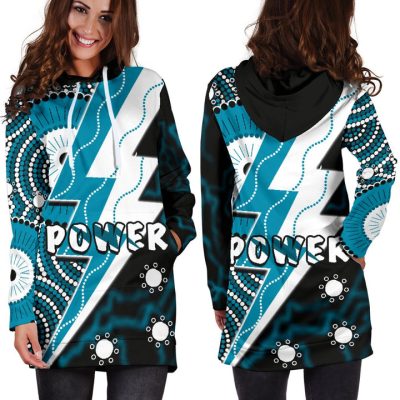 AFL Port Adelaide Indigenous Teal Black Women Hoodie Dress