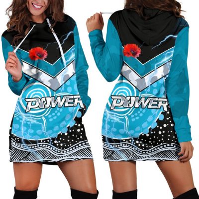 AFL Port Adelaide Lightning Teal Black Women Hoodie Dress