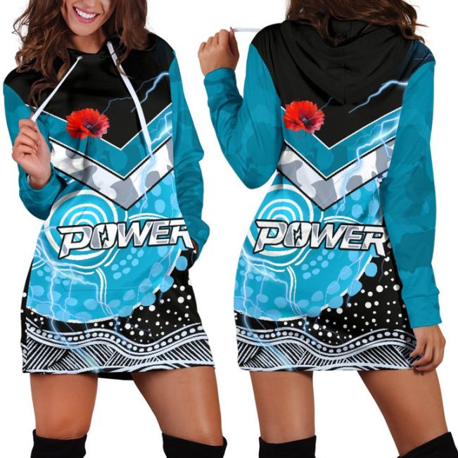 AFL Port Adelaide Lightning Teal Black Women Hoodie Dress
