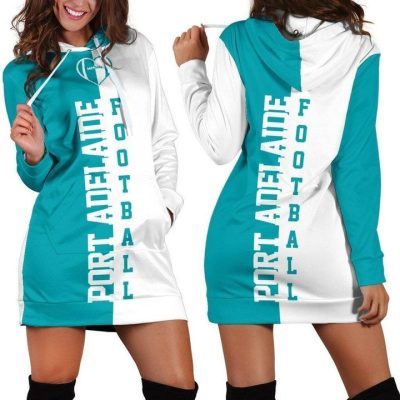 AFL Port Adelaide Teal White Women Hoodie Dress