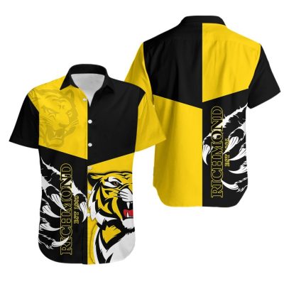 AFL Richmond Tigers Black Yellow Hawaiian Shirt