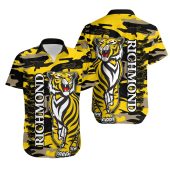 AFL Richmond Tigers Camo ANZAC Day Hawaiian Shirt
