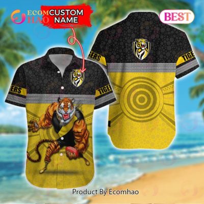 AFL Richmond Tigers Custom Name Indigenous Mascot Hawaiian Shirt
