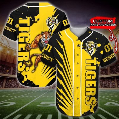 AFL Richmond Tigers Custom Name Number Mascot Baseball Jersey