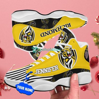 AFL Richmond Tigers Custom Name Striped Air Jordan 13 Shoes