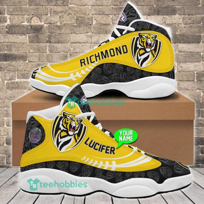 AFL Richmond Tigers Custom Name Yellow Black Air Jordan 13 Shoes