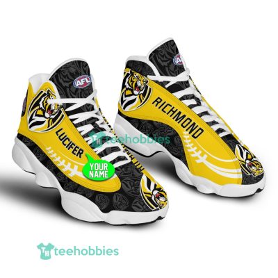 AFL Richmond Tigers Custom Name Yellow Black Air Jordan 13 Shoes