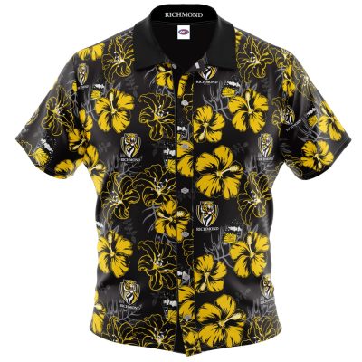 AFL Richmond Tigers Floral Hawaiian Shirt V1