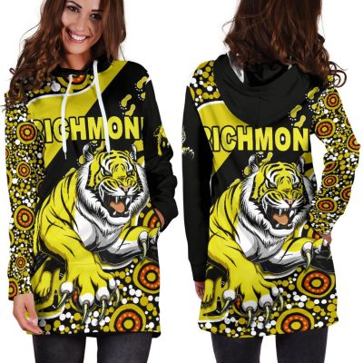 AFL Richmond Tigers Indigenous Yellow Black Women Hoodie Dress
