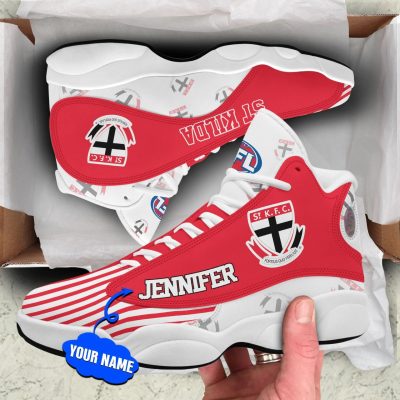 AFL St Kilda Saints Custom Name Multi Logo Air Jordan 13 Shoes V2