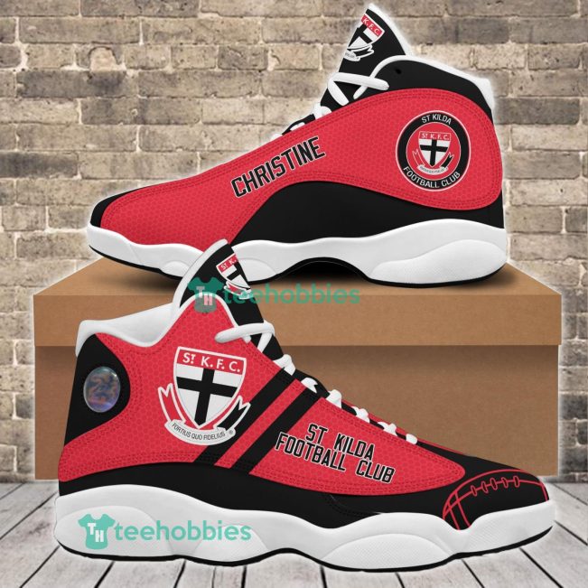 AFL St Kilda Saints Custom Name Red Black Air Jordan 13 Shoes