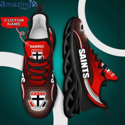 AFL St Kilda Saints Custom Name Red Black Max Soul Shoes