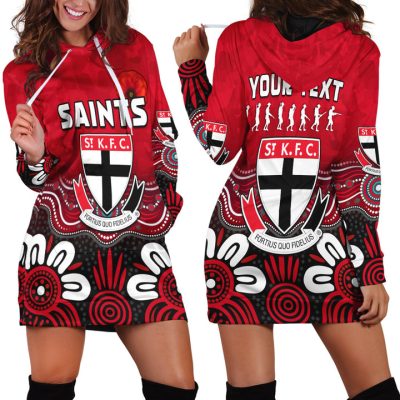 AFL St Kilda Saints Custom Text ANZAC Day Women Hoodie Dress