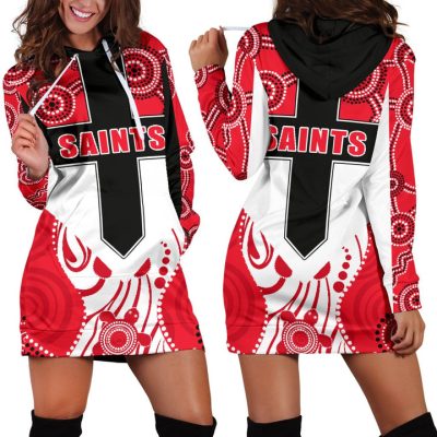 AFL St Kilda Saints Indigenous Red Women Hoodie Dress