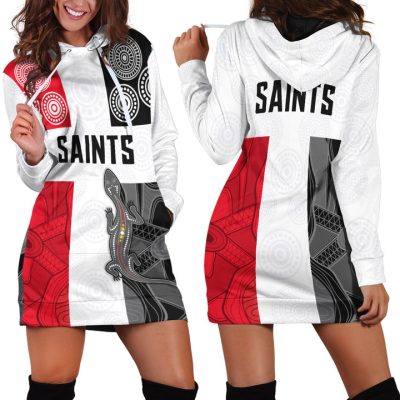 AFL St Kilda Saints Indigenous White Women Hoodie Dress
