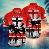 AFL St Kilda Saints Red Coconut Tree Hawaiian Shirt
