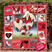 AFL Sydney Swans Custom Name Mascot Quilt Blanket
