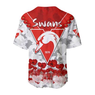 AFL Sydney Swans Custom Text ANZAC Day Baseball Jersey
