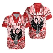 AFL Sydney Swans Custom Text ANZAC Day Indigenous Hawaiian Shirt