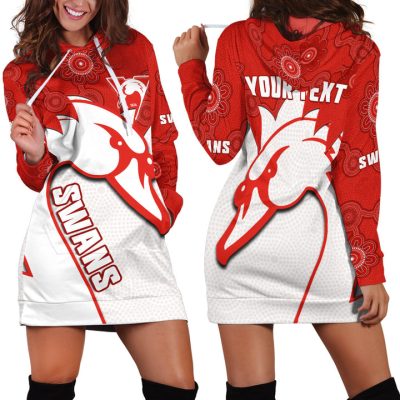 AFL Sydney Swans Custom Text Indigenous Women Hoodie Dress