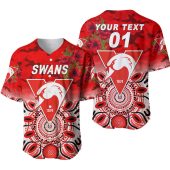 AFL Sydney Swans Custom Text Number Indigenous Baseball Jersey