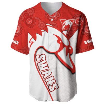 AFL Sydney Swans Custom Text Number Indigenous Baseball Jersey V3