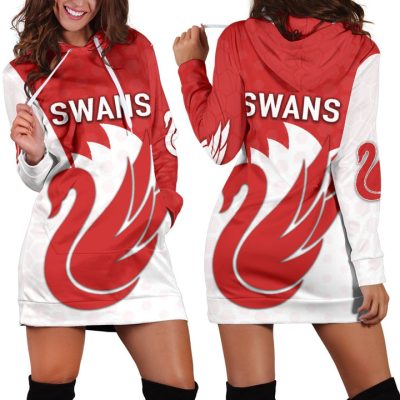 AFL Sydney Swans Red White Women Hoodie Dress