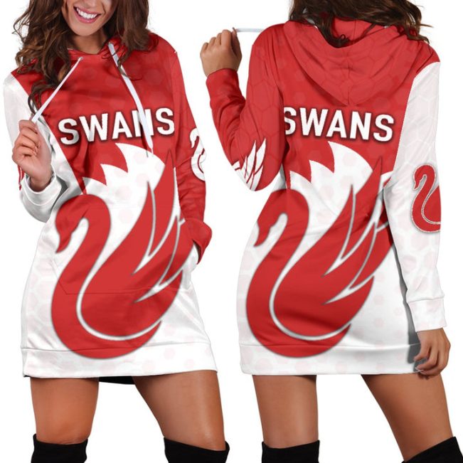 AFL Sydney Swans Red White Women Hoodie Dress