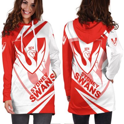 AFL Sydney Swans White Red Women Hoodie Dress