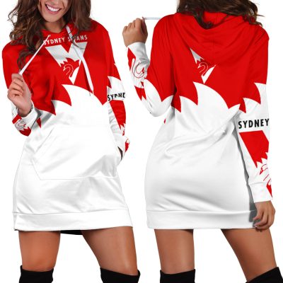 AFL Sydney Swans White Red Women Hoodie Dress V2